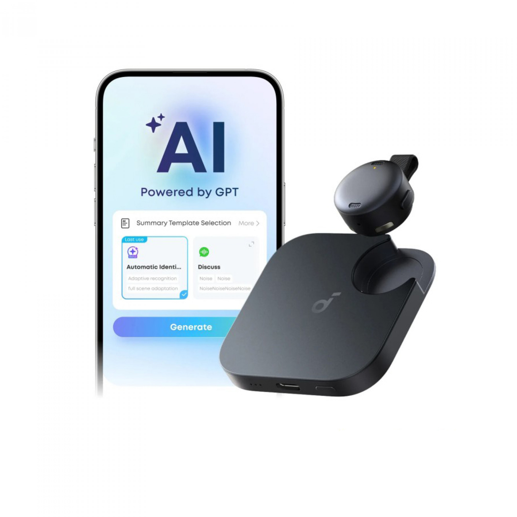 Компактний диктофон зі штучним інтелектом Anker Soundcore Work